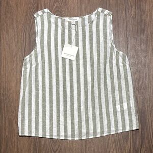 🔥🔥🔥Beachlunchlounge Gray and White Relaxed Sleeveless Tank Top Size: Small🔥🔥🔥